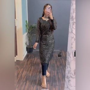 SEQUENCE WORK TOP BOTTOM WITH DUPATTA BLACK